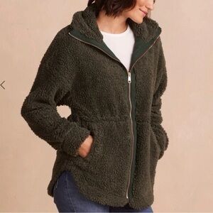 Summersalt Teddy Jacket in Olive Green high pile